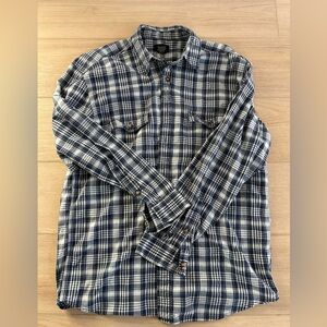 GH Bass Cotton Button Down Plaid Shirt